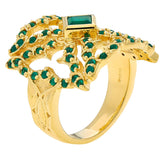 Rarities GoldPlated Sterling Silver Green Chalcedony Tattoo Ring